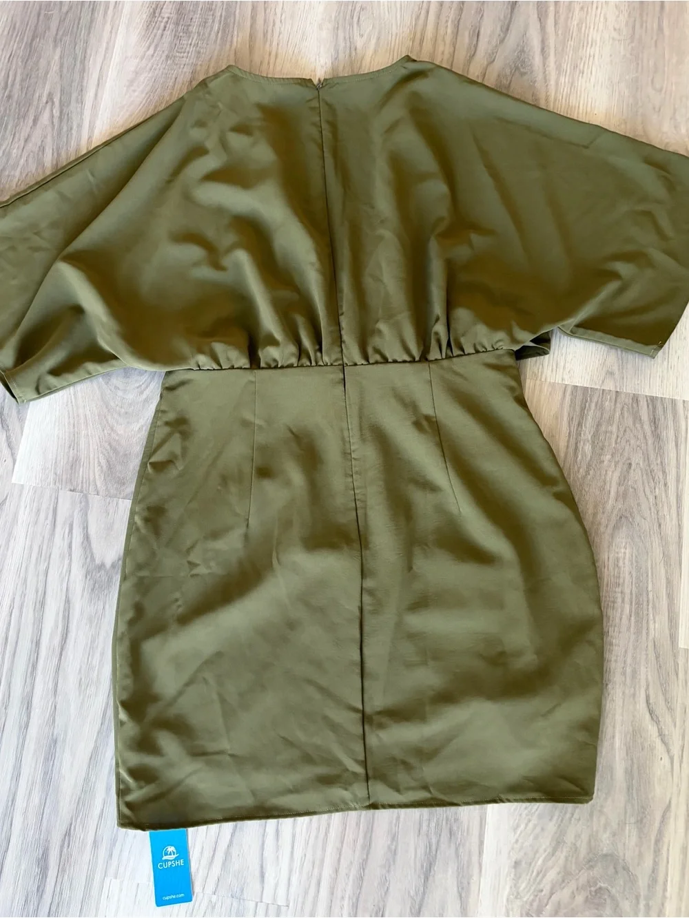 Cupshe Olive Green Wrap-Style Dress